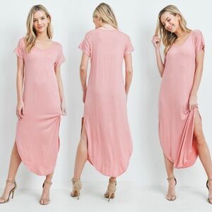 Pink Casual Maxi Dress